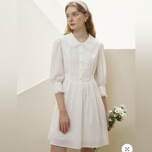 Chic White Long Sleeve Dress